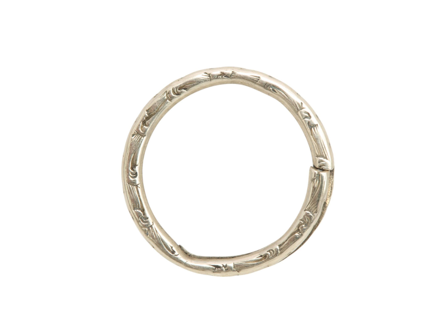 Antique 9ct Gold Chased Split Ring, 13.5mm