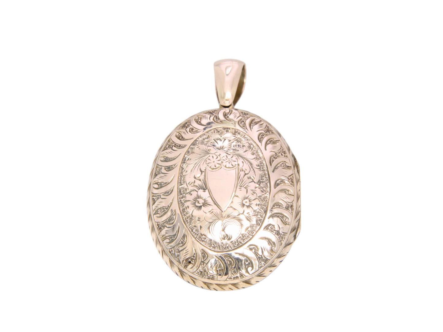 Antique 9ct Gold Chased Forget Me Not Locket