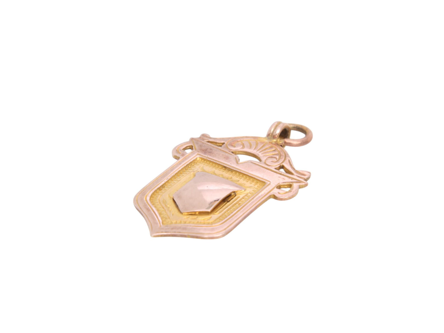 Antique 9ct Gold Shield Pendant, 1924