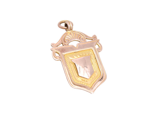 Antique 9ct Gold Shield Pendant, 1924