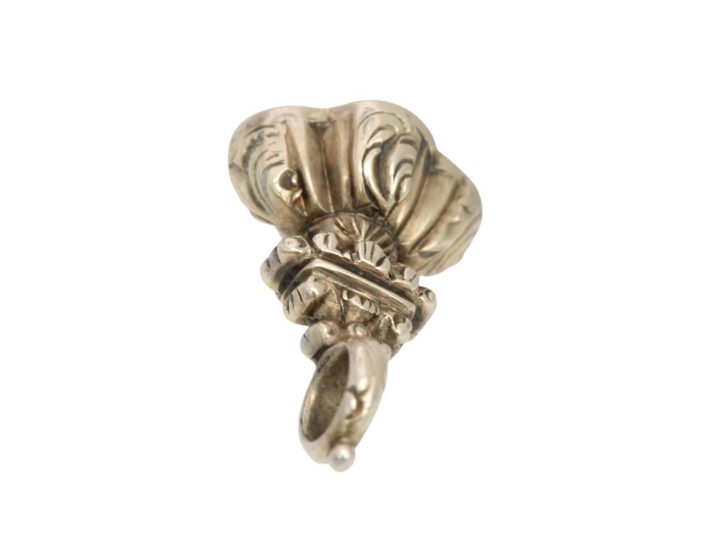 Antique 9ct Gold Amethyst Intaglio Bird With Letter Pendant Seal