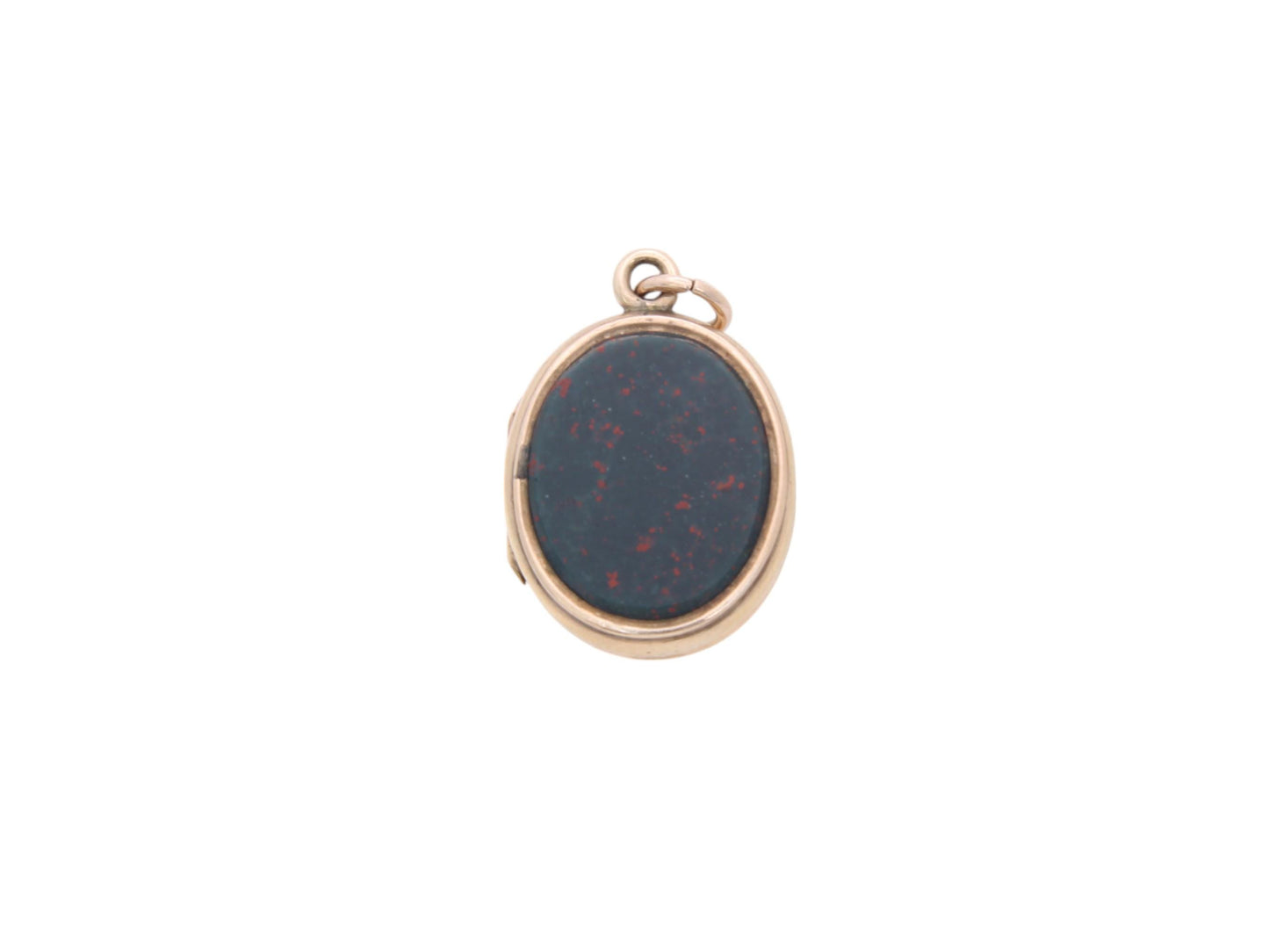 Antique 9ct Gold Bloodstone & Blue Sardonyx Locket