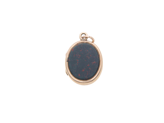 Antique 9ct Gold Bloodstone & Blue Sardonyx Locket