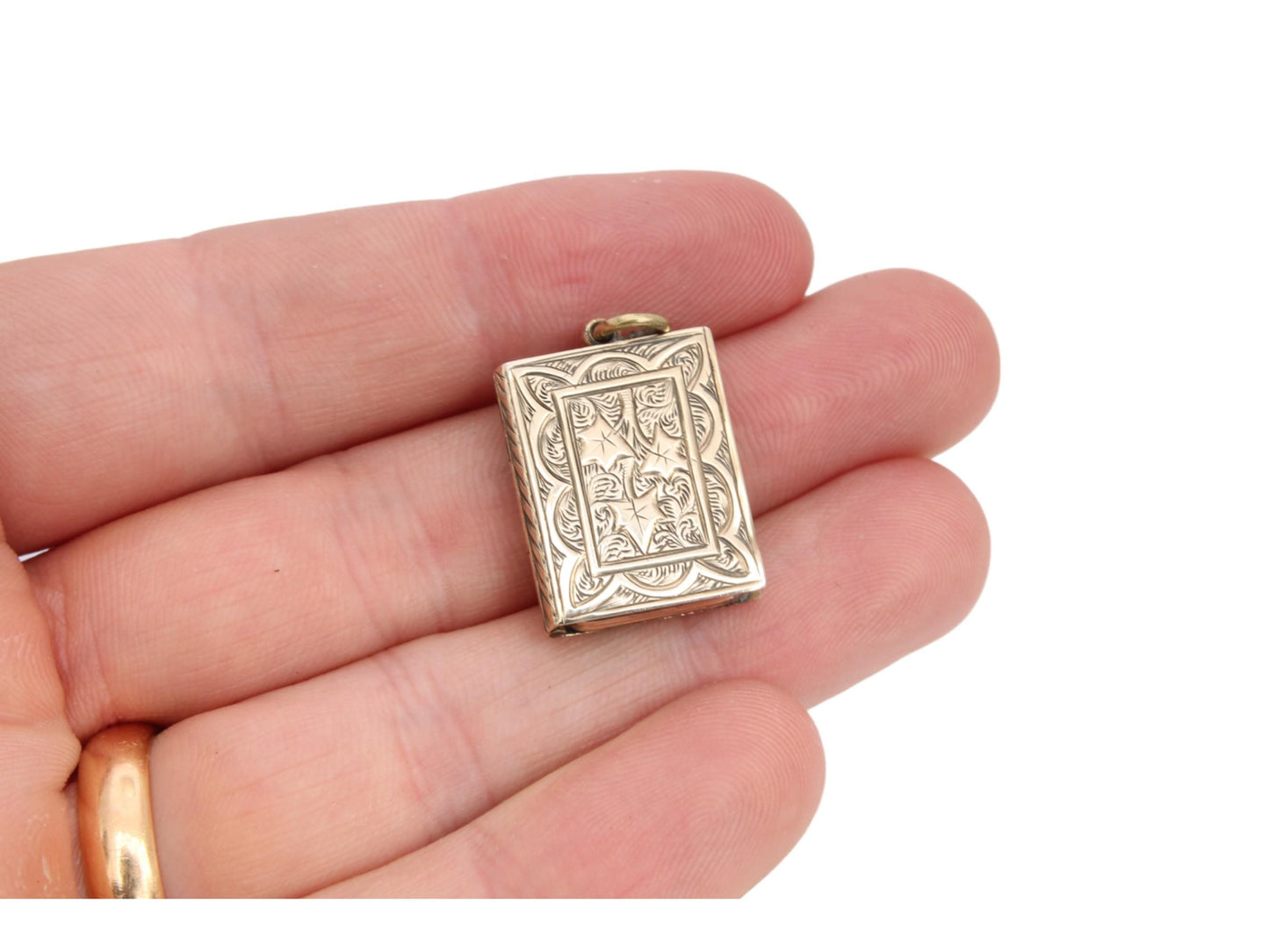 Antique 9ct Gold Ivy, Forget Me Not Book Locket