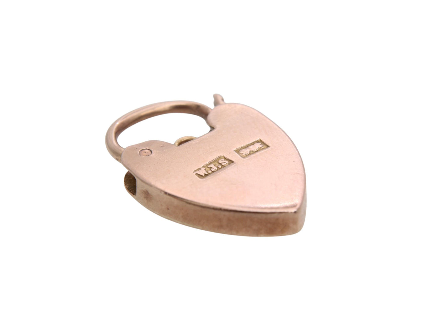 Antique 9ct Rose Gold Heart Padlock Pendant