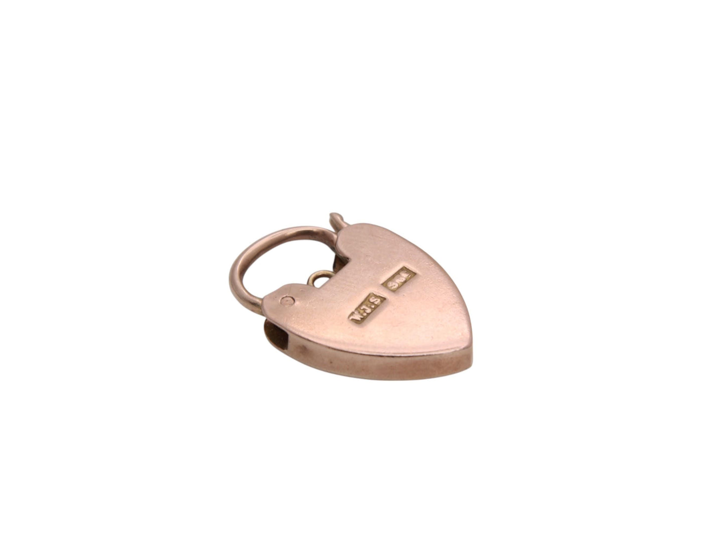 Antique 9ct Rose Gold Heart Padlock Pendant
