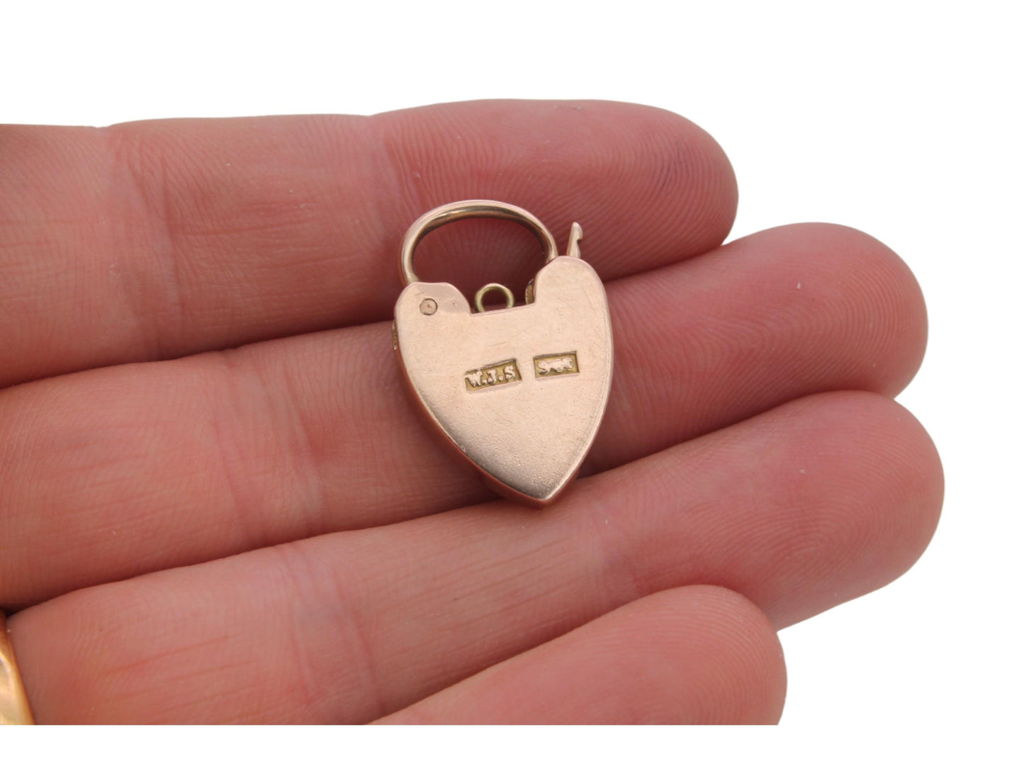 Antique 9ct Rose Gold Heart Padlock Pendant