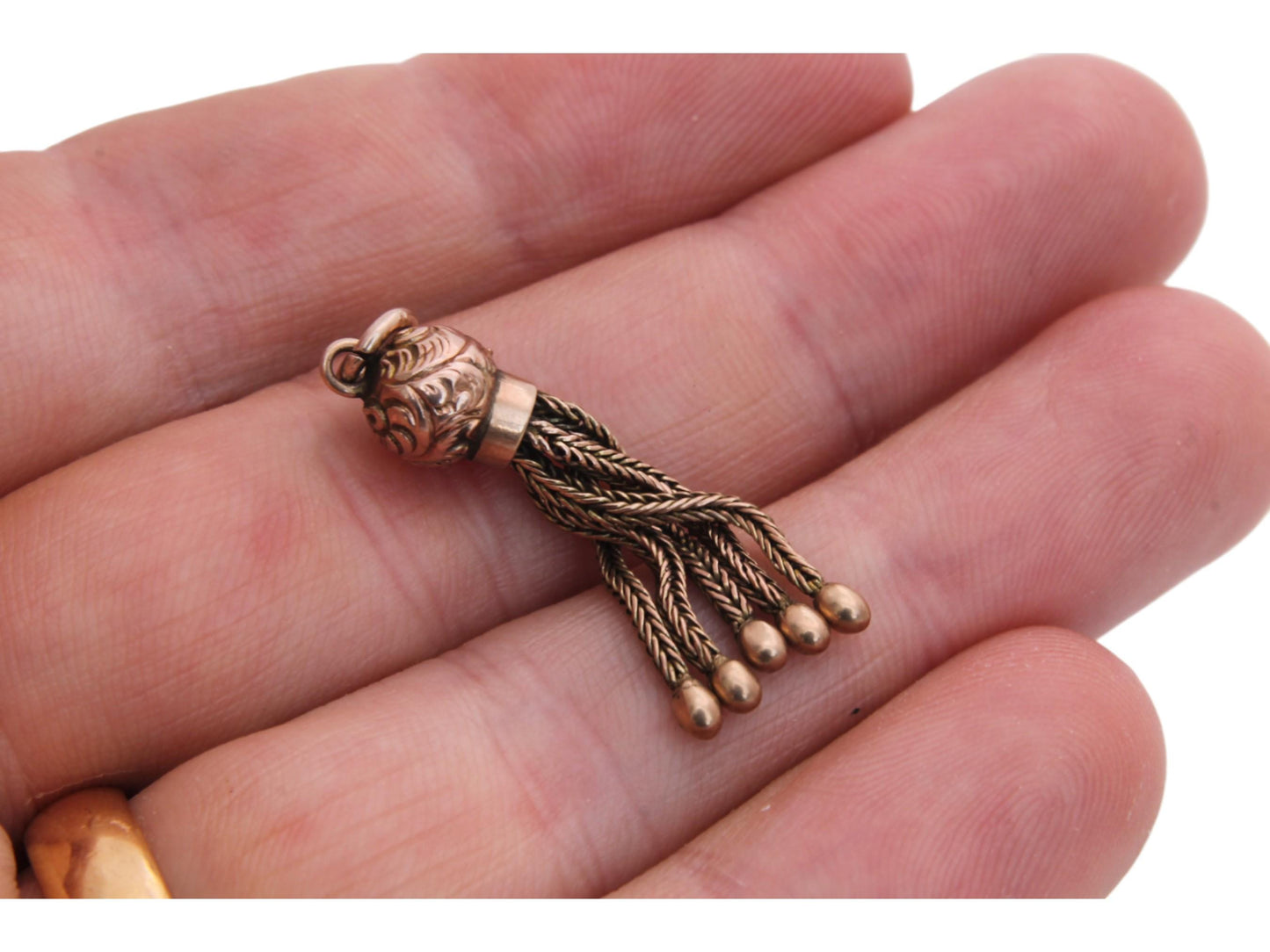 Antique 9ct Gold Rose Gold Tassel Pendant