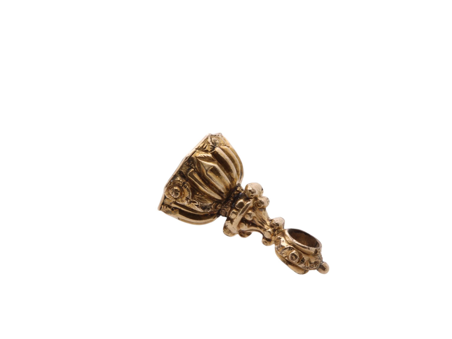 Antique 9ct Gold Cased Love Heart 'YOURS' Intaglio Pendant