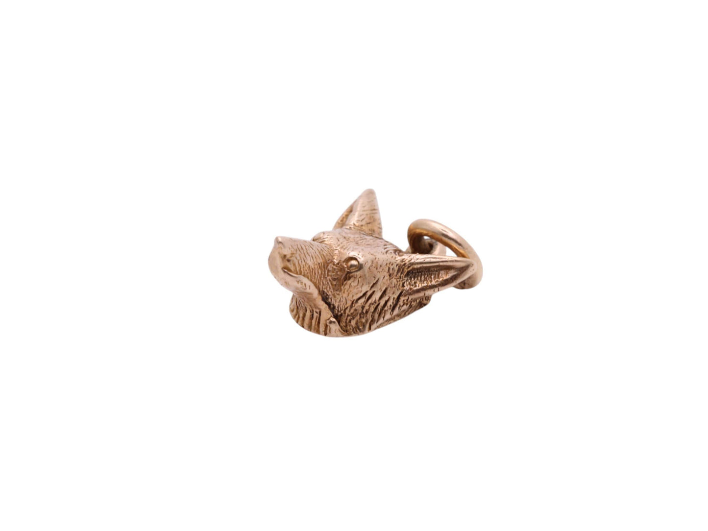 Vintage 9ct Gold Fox Head Charm Pendant