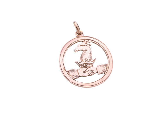 Antique 9ct Rose Gold Heraldic Stag Pendant