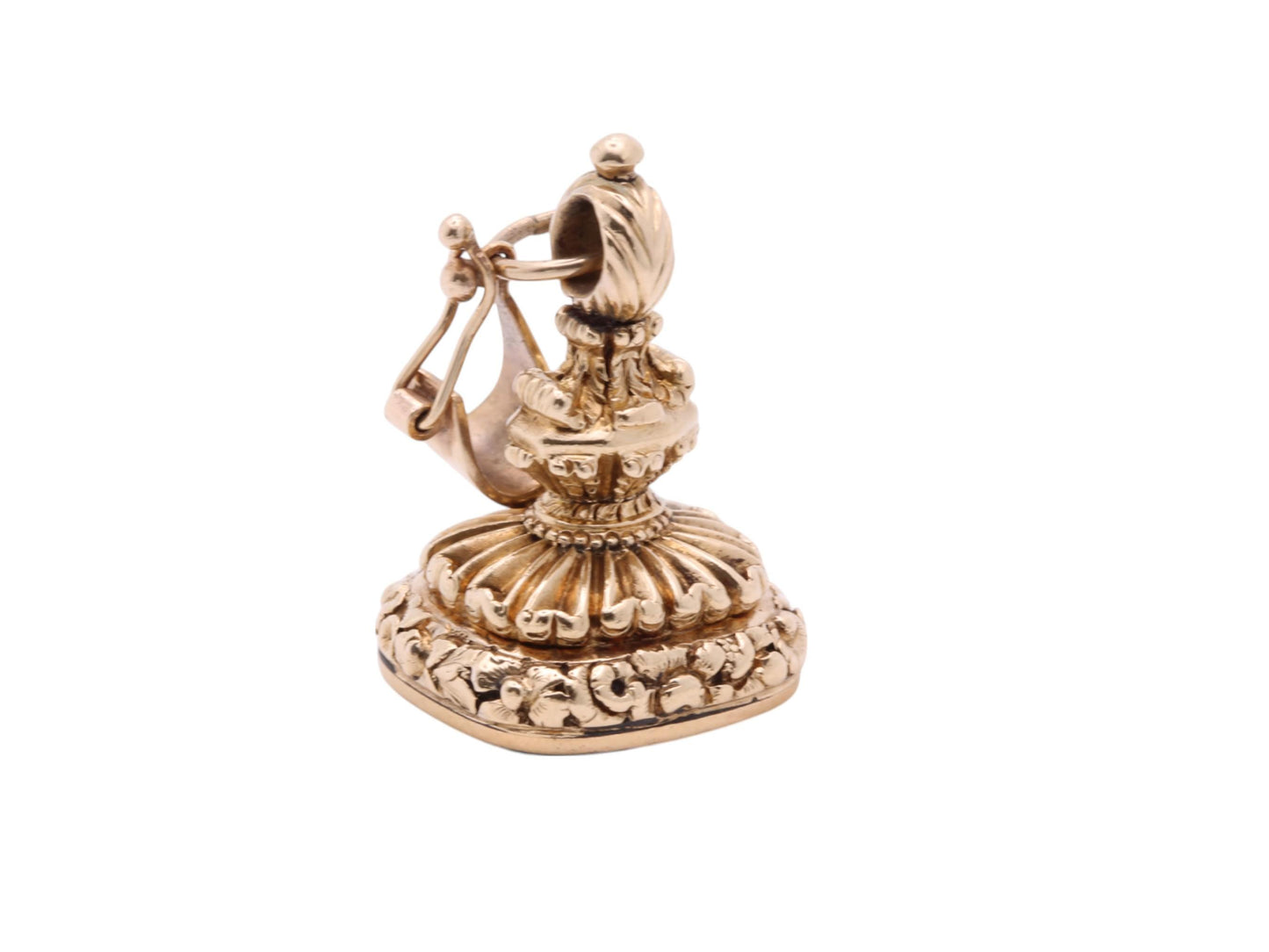 Antique 9ct Gold Phoenix "I Hope" Intaglio Bloodstone Pendant Seal