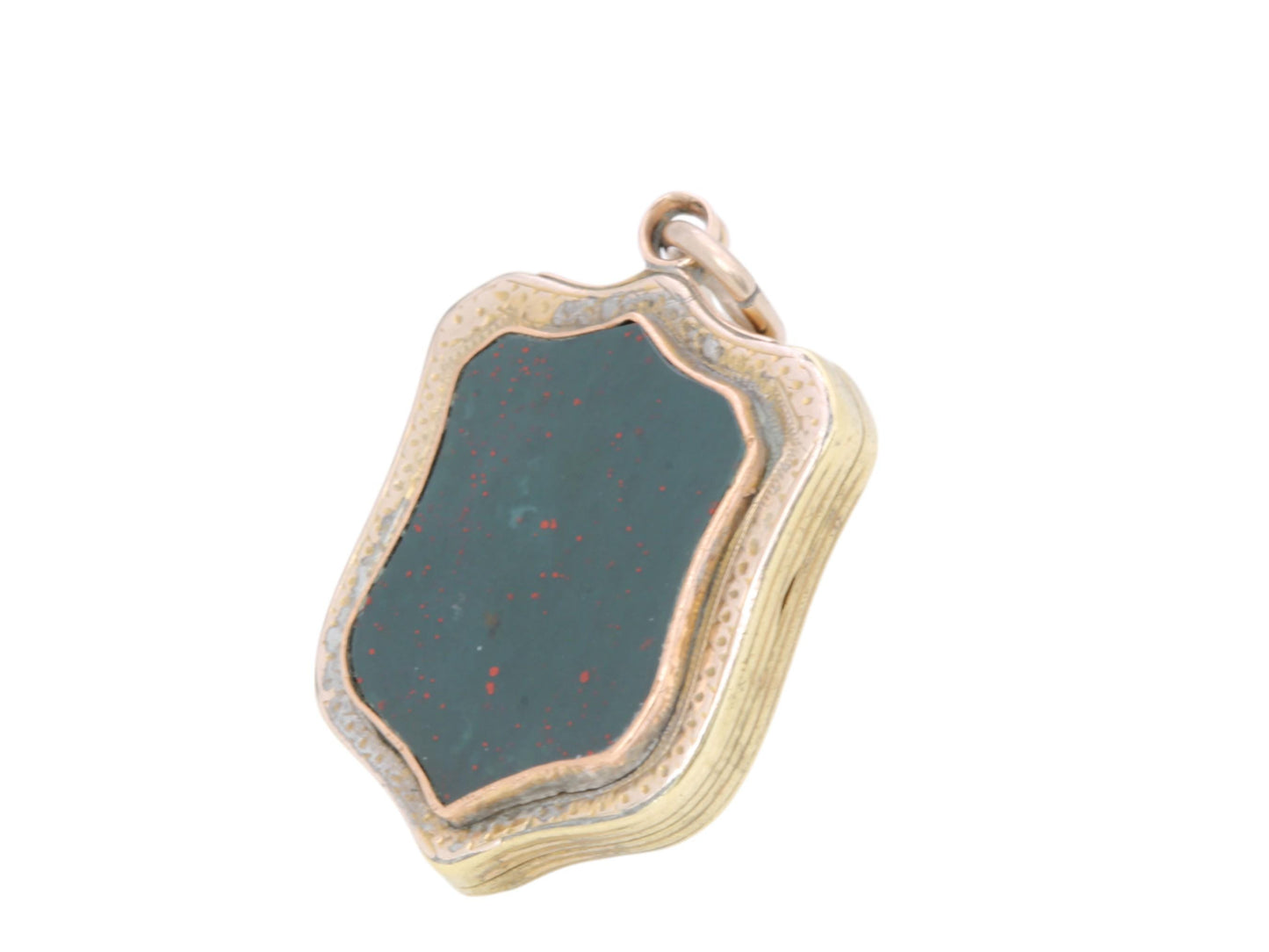 Antique 9ct Gold Masonic Bloodstone Shield Locket