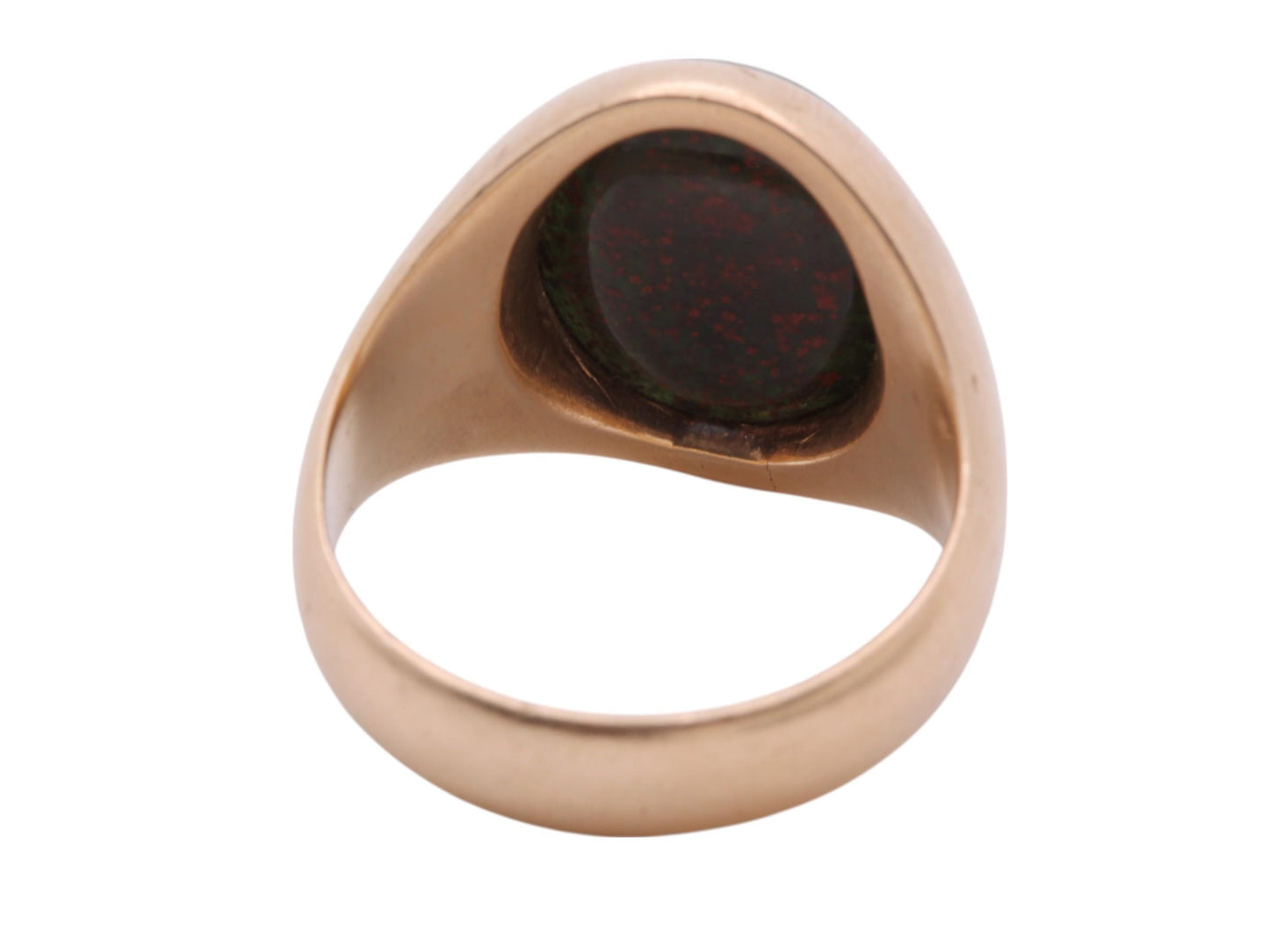 Antique 15ct Gold Bloodstone Intaglio Greyhound Crest 'Always Faithful' Signet Ring, Australian Colonial Hallmarks
