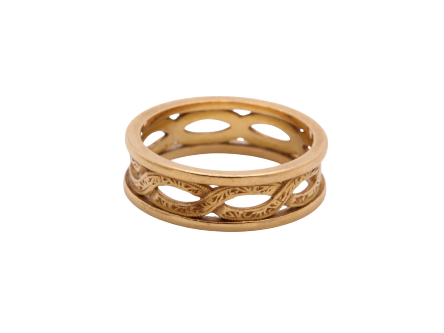 Vintage 22ct Gold Entwined Wedding Band Ring