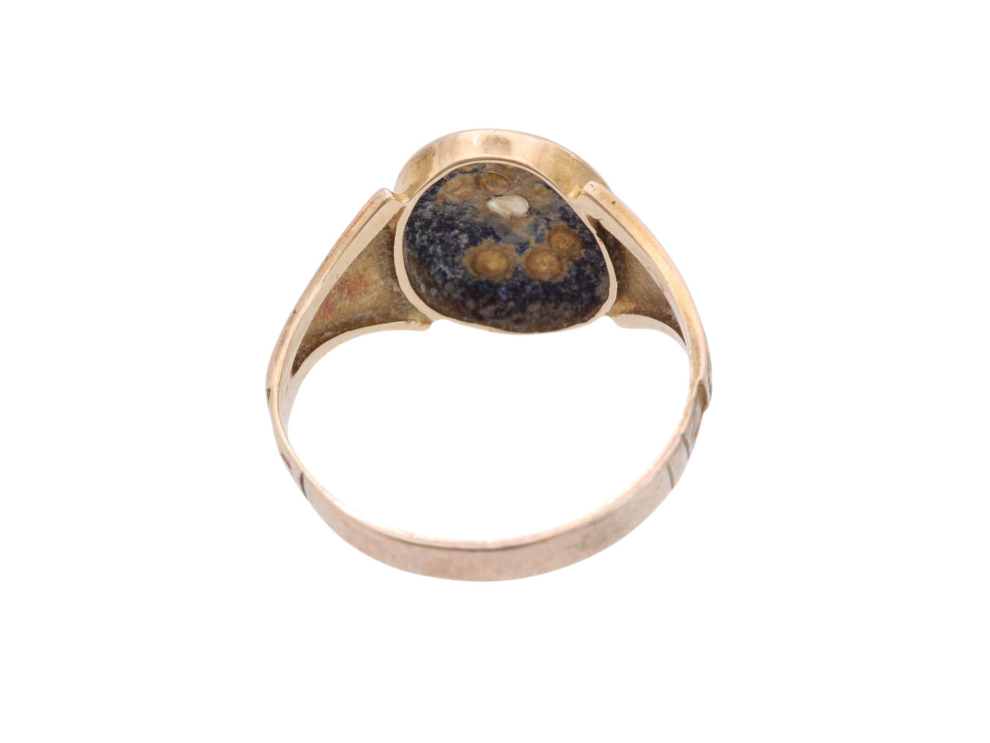 Antique Victorian 15ct Gold Black Enamel Forget Me Not Flower Ring