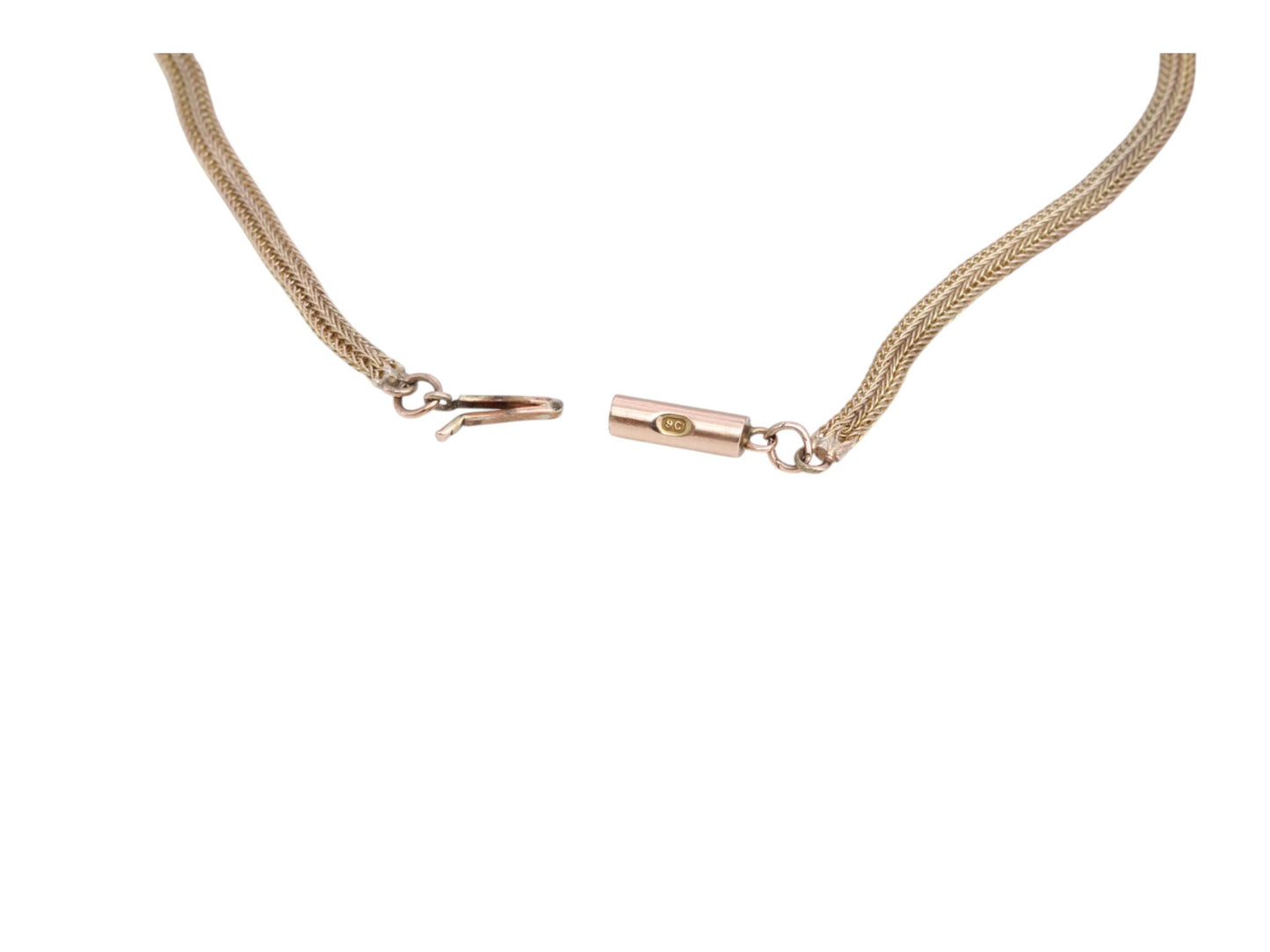 Antique 9ct Yellow Gold Foxtail Link Necklace, 16.5"