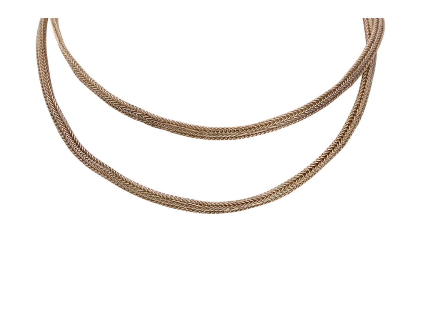 Antique 9ct Yellow Gold Foxtail Link Necklace, 16.5"