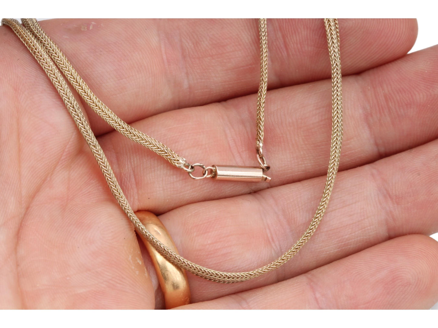 Antique 9ct Yellow Gold Foxtail Link Necklace, 16.5"