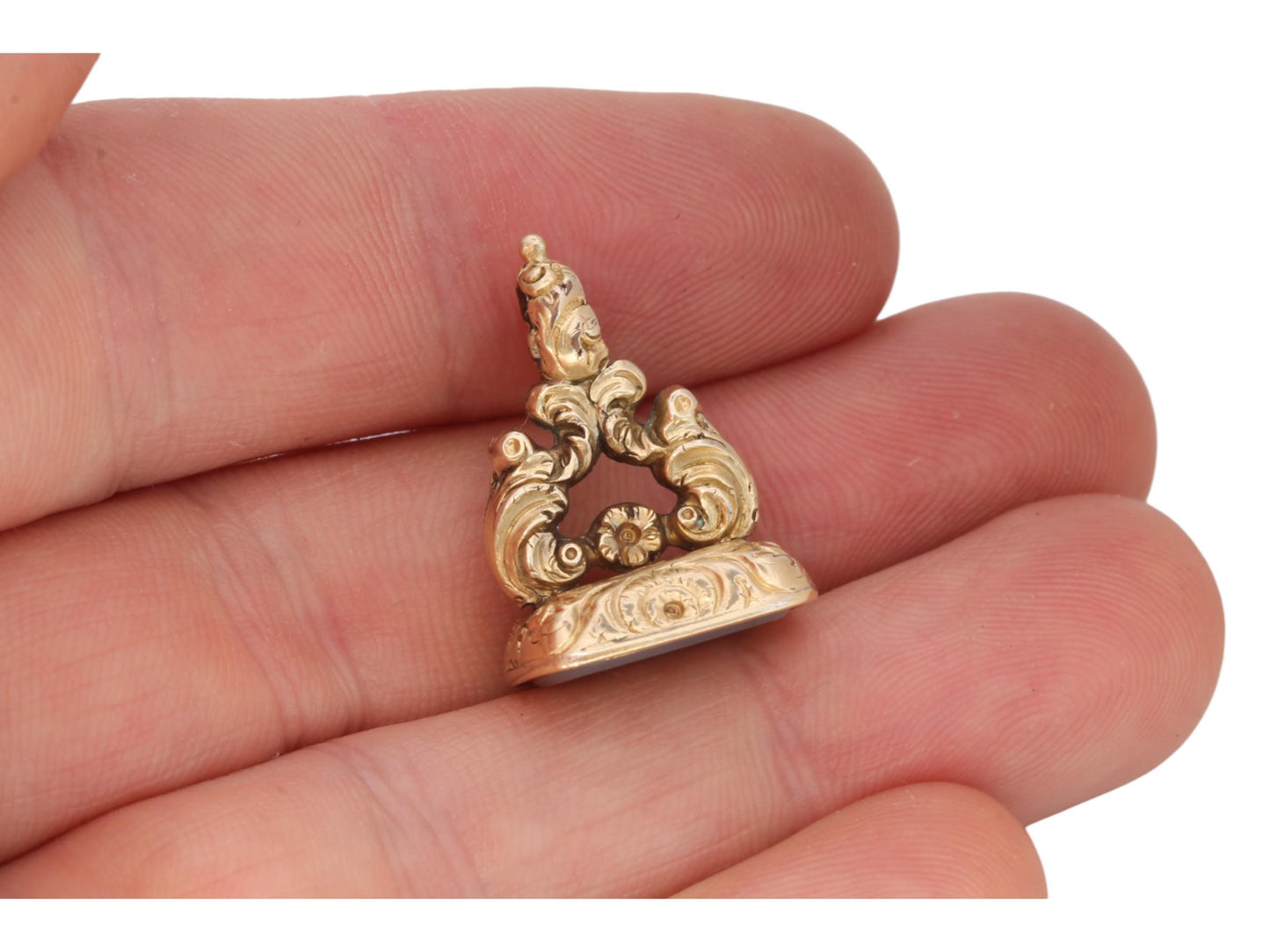 Antique 15ct Gold Intaglio Love Heart "To Be Exchanged Not Sold" Seal Pendant