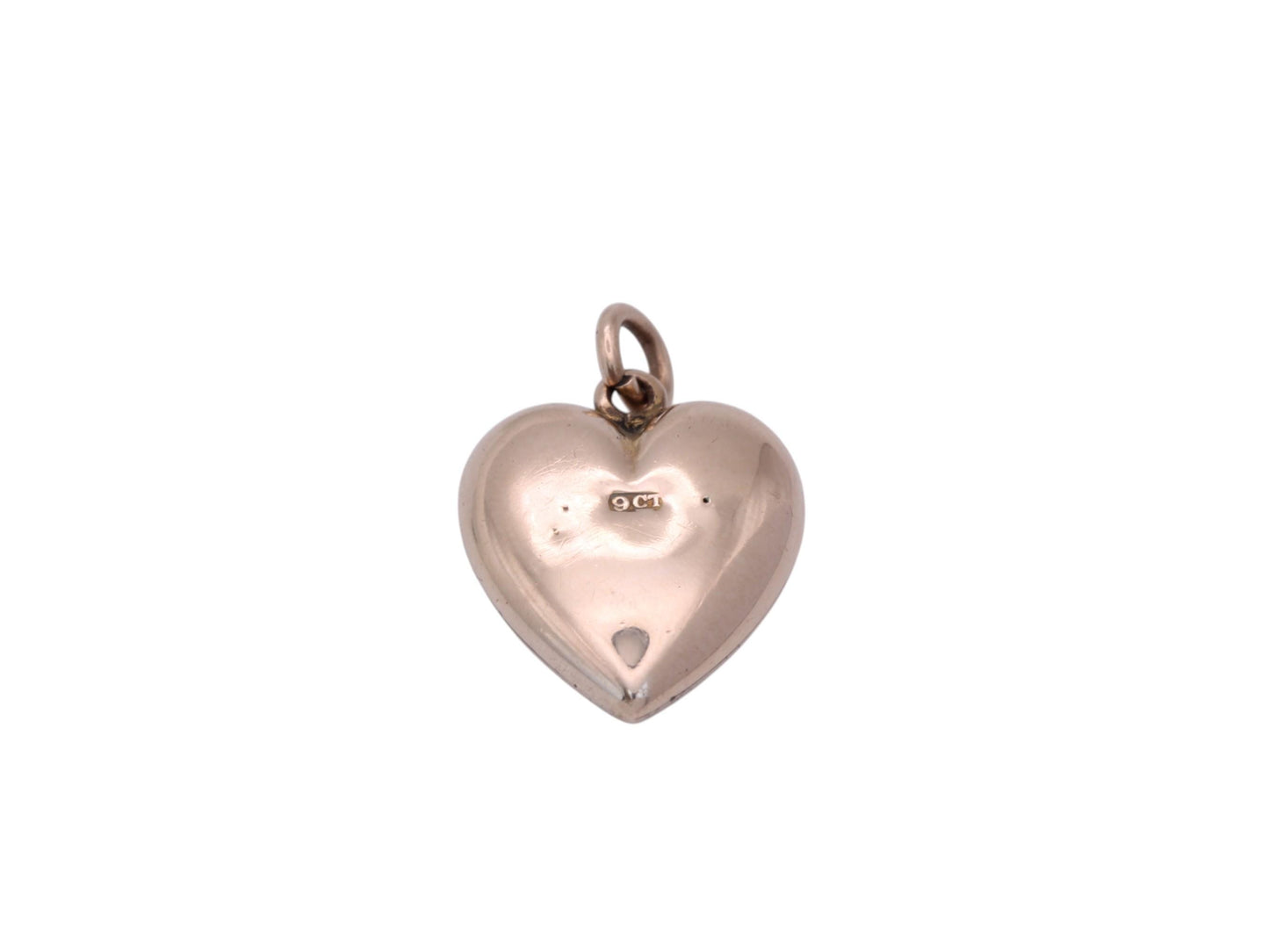 Antique 9ct Gold Sapphire Heart Pendant