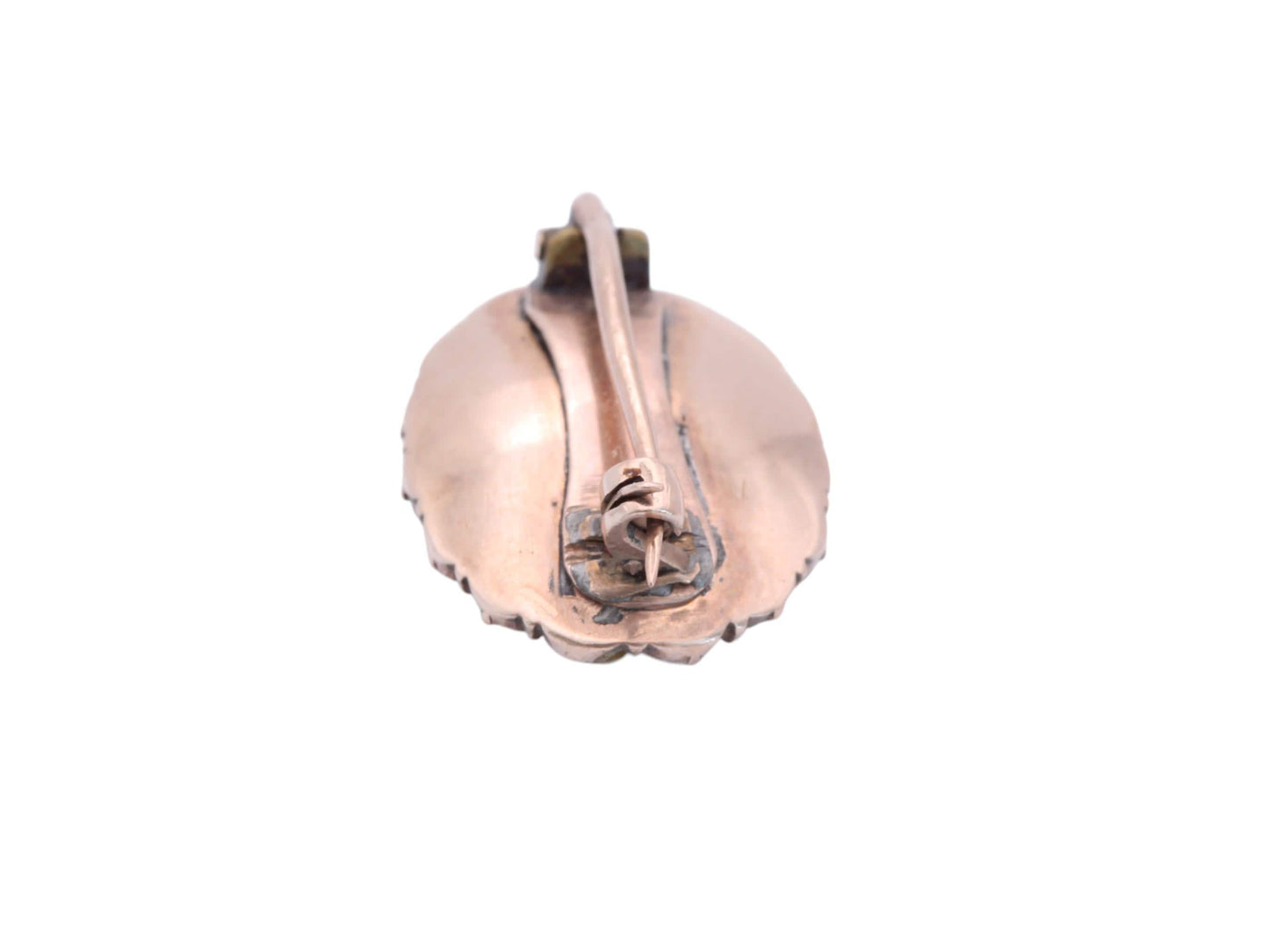 Antique 9ct Rose Gold Peridot & Pearl Brooch