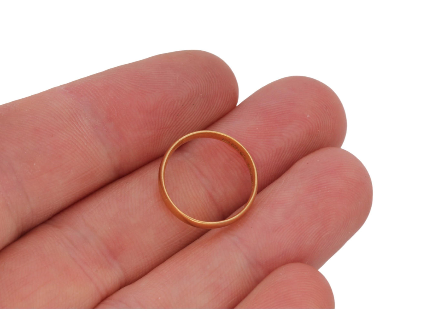 Antique Early Victorian 22ct Gold Wedding Band Ring, 1862