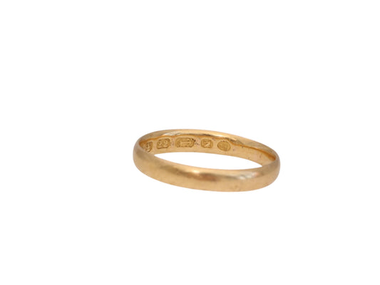 Antique Early Victorian 22ct Gold Wedding Band Ring, 1862