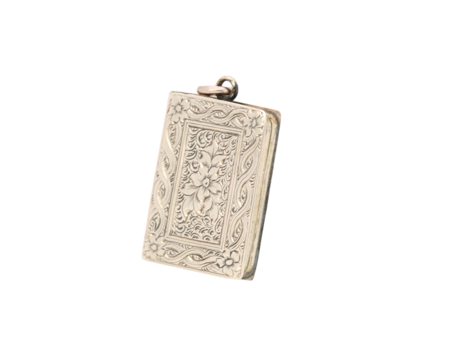 Antique 9ct Gold Forget Me Not Book Shaped Locket