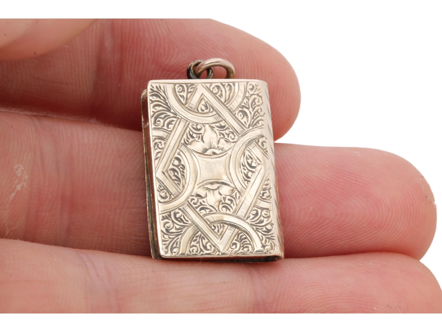 Antique 9ct Gold Forget Me Not Book Shaped Locket