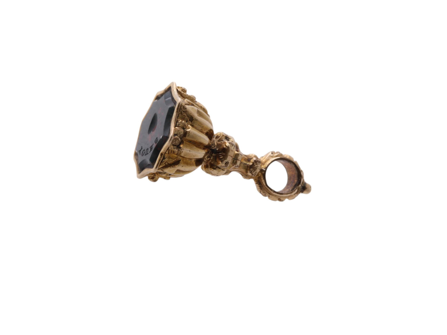 Antique 9ct Gold Cased Love Heart 'YOURS' Intaglio Pendant