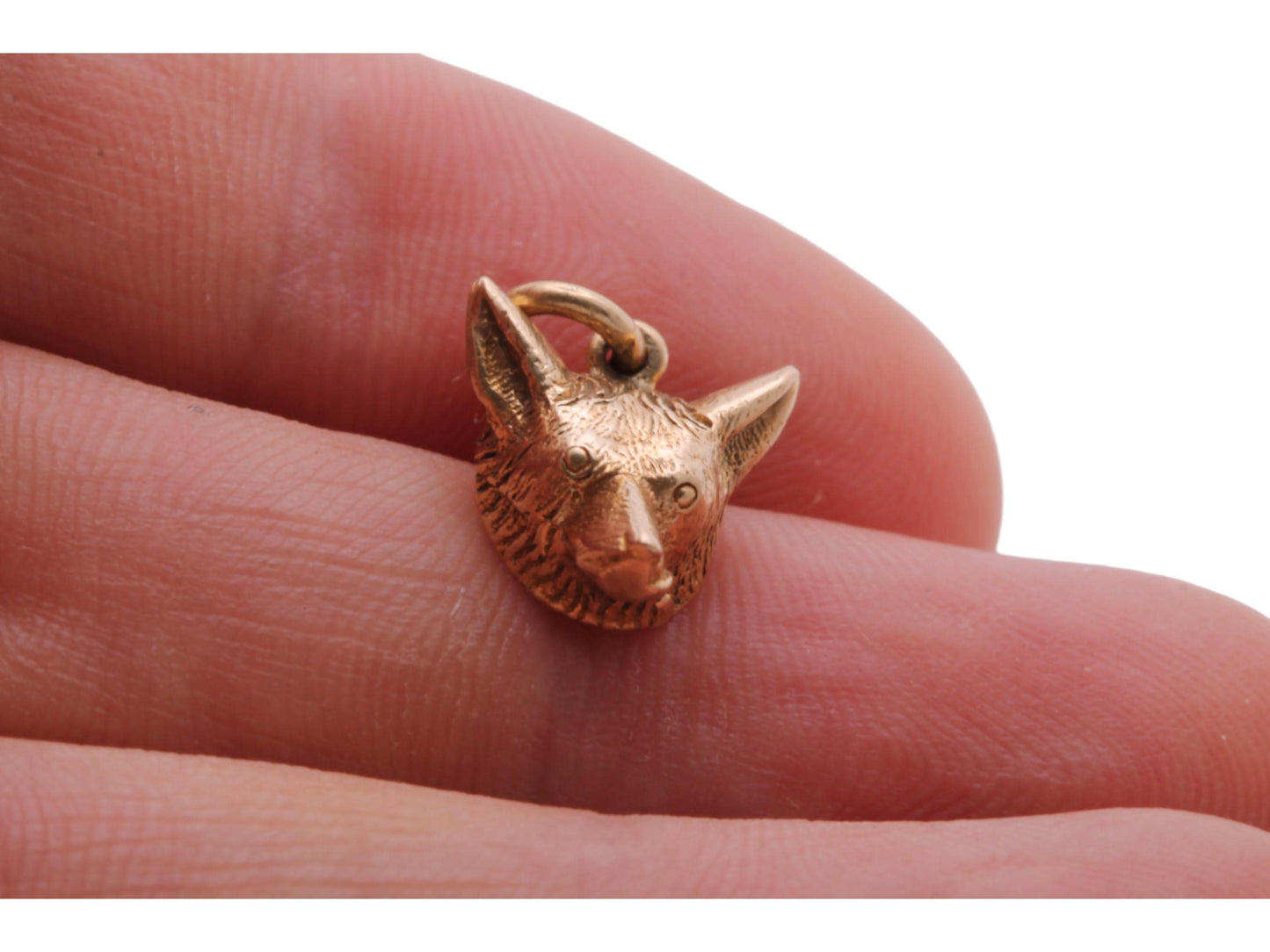 Vintage 9ct Gold Fox Head Charm Pendant