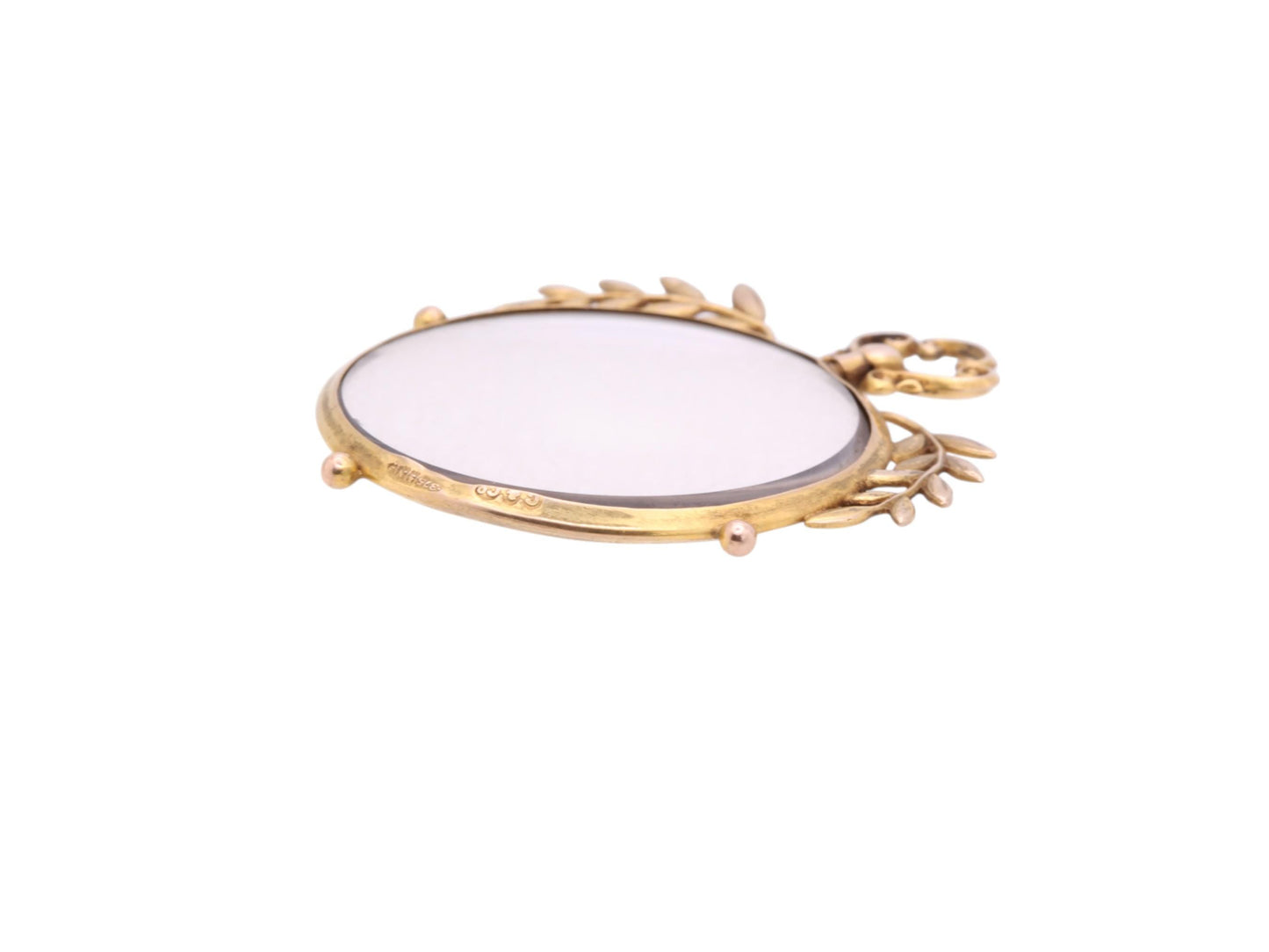 Antique 9ct Gold Open Face Glass Locket Pendant