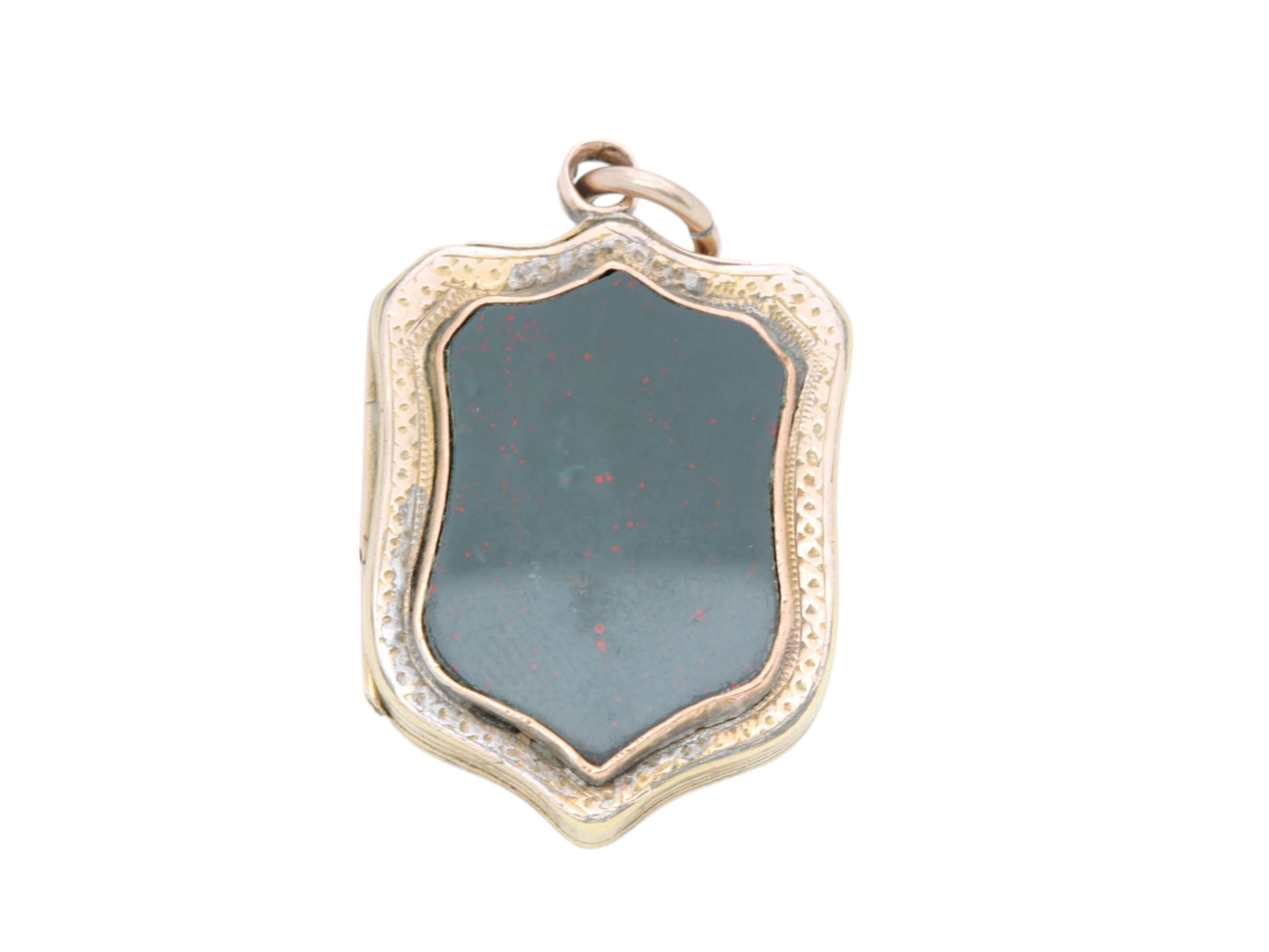 Antique 9ct Gold Masonic Bloodstone Shield Locket