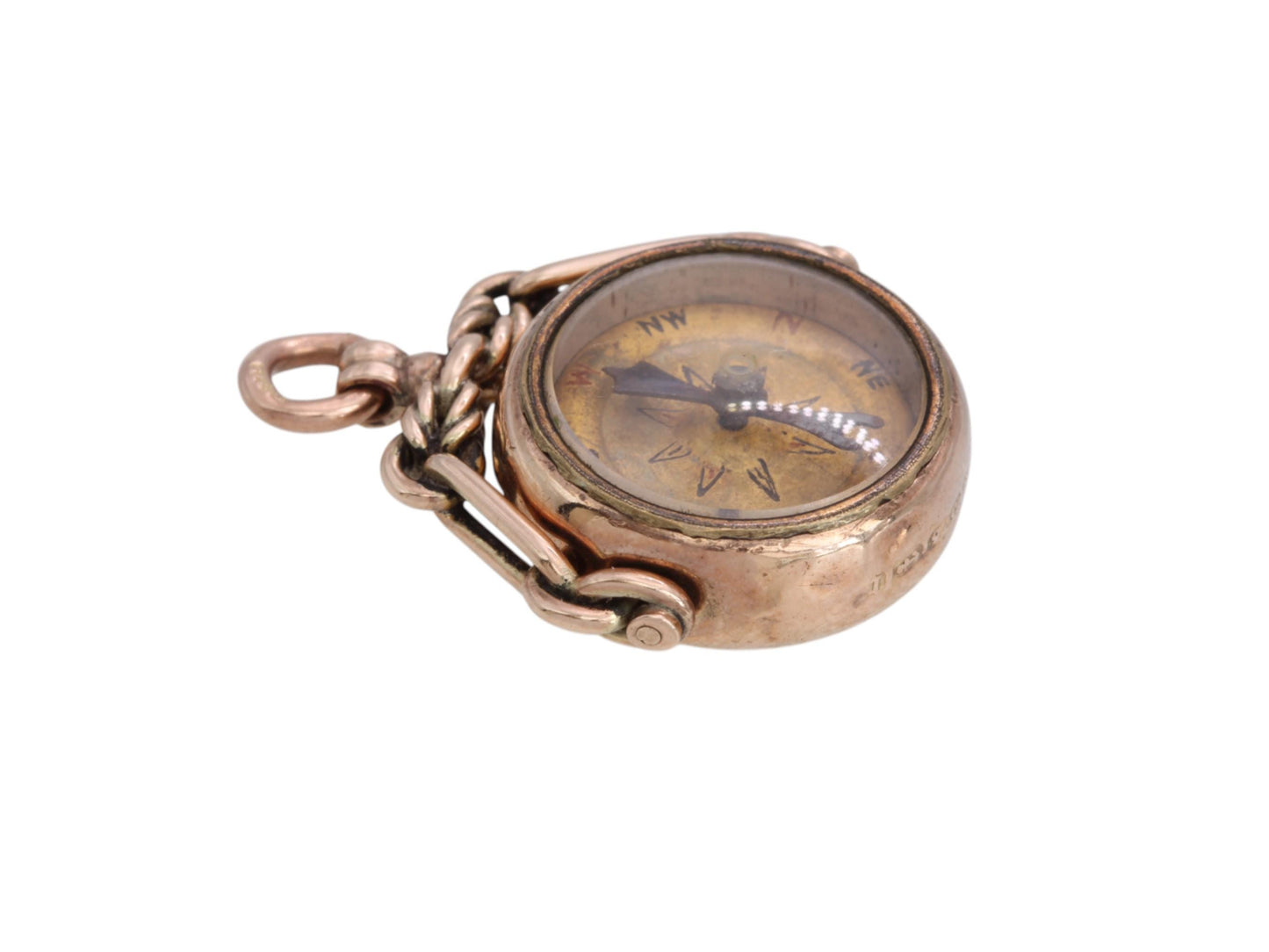 Antique 9ct Gold Carnelian Compass Pendant, 1891