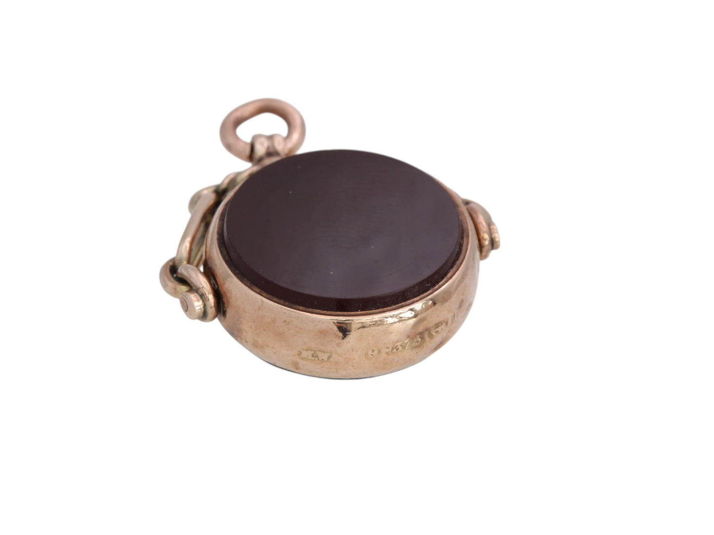 Antique 9ct Gold Carnelian Compass Pendant, 1891