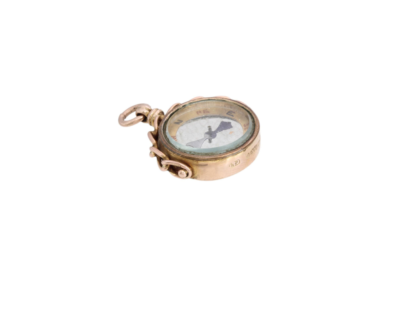 Antique 9ct Rose Gold Compass Pendant, 1924