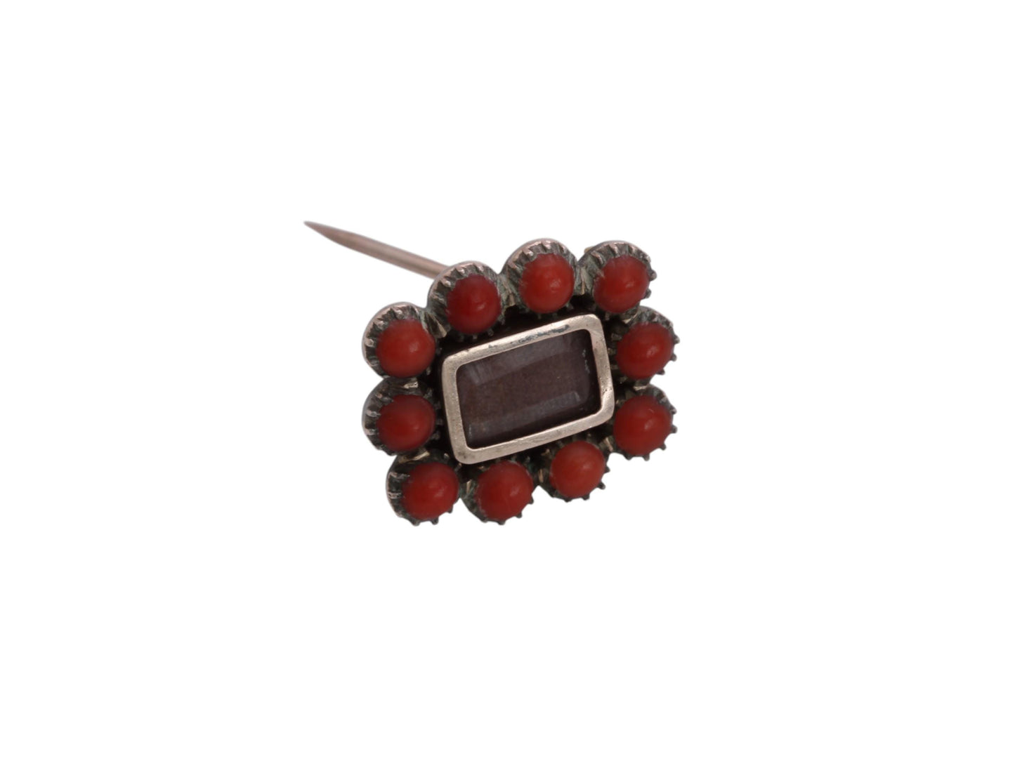 Antique Victorian 9ct Gold Coral Brooch