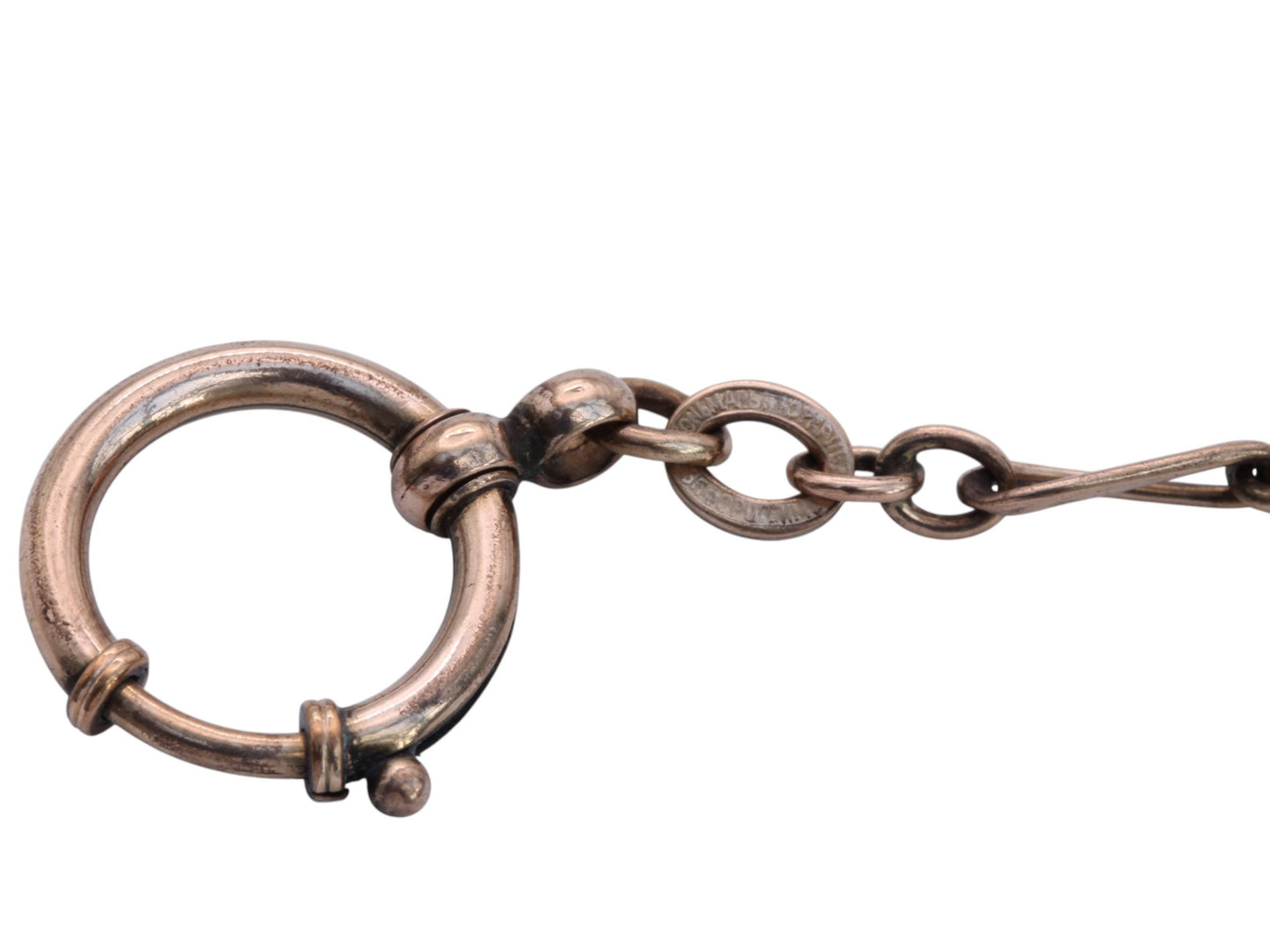 Antique 9ct Rolled Gold Albert Chain Large Bolt Clasp, 12.5"
