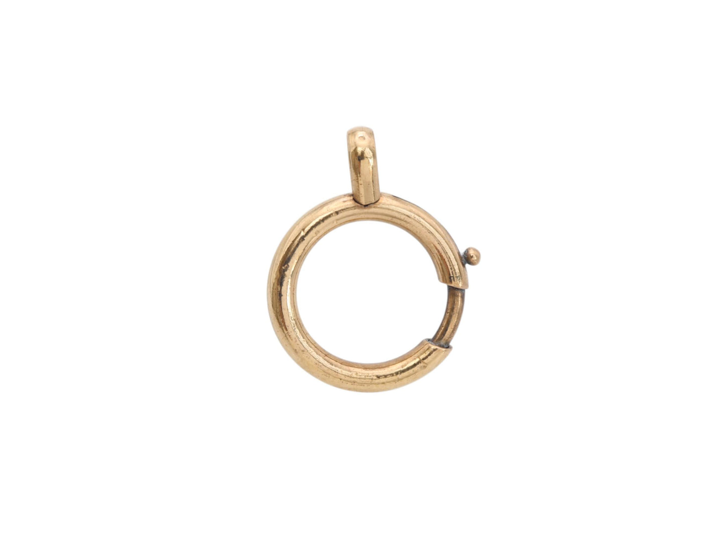 Antique 9ct Rolled Yellow Gold Large Bolt Spring Clasp Ring
