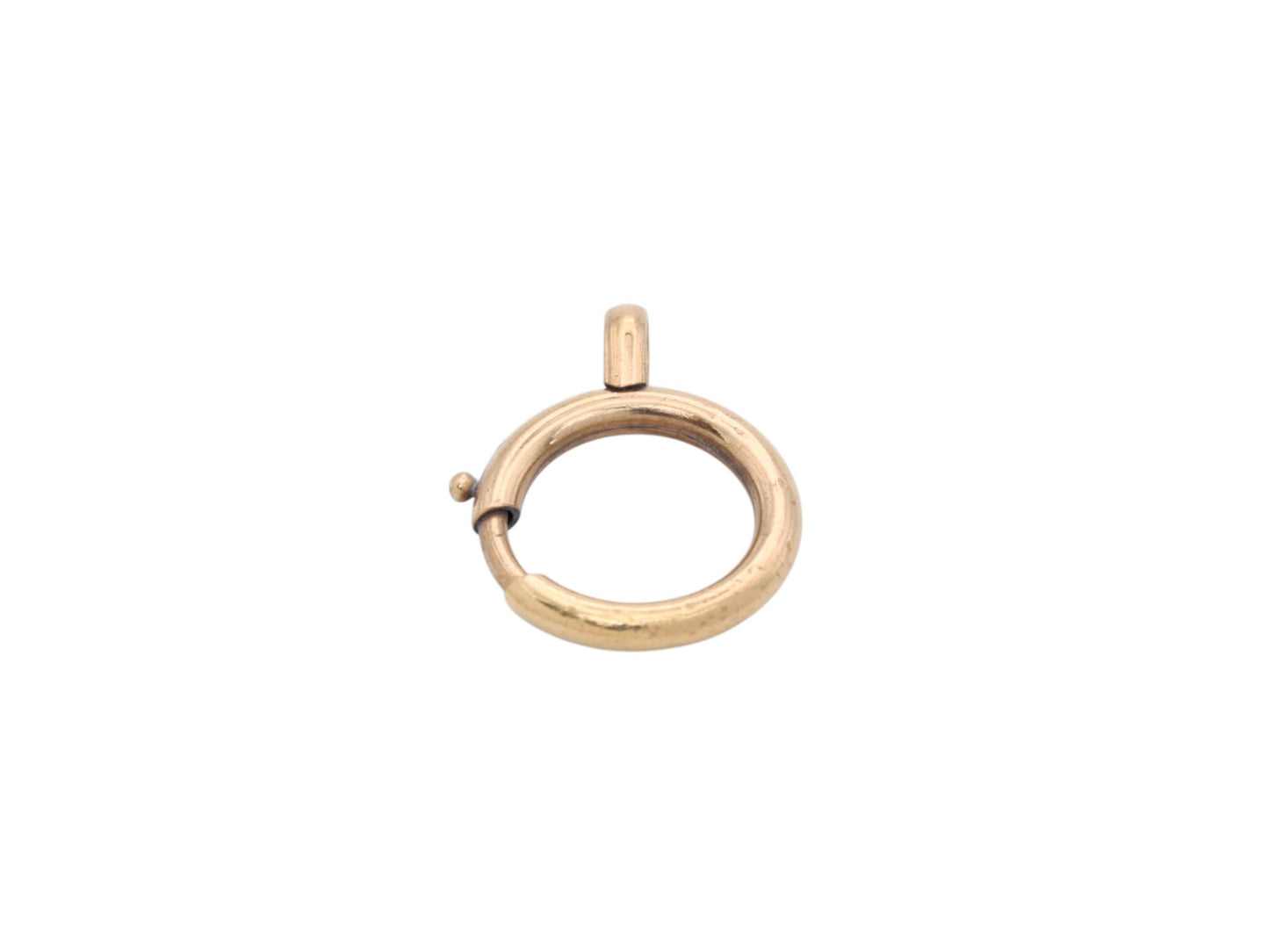 Antique 9ct Rolled Yellow Gold Large Bolt Spring Clasp Ring