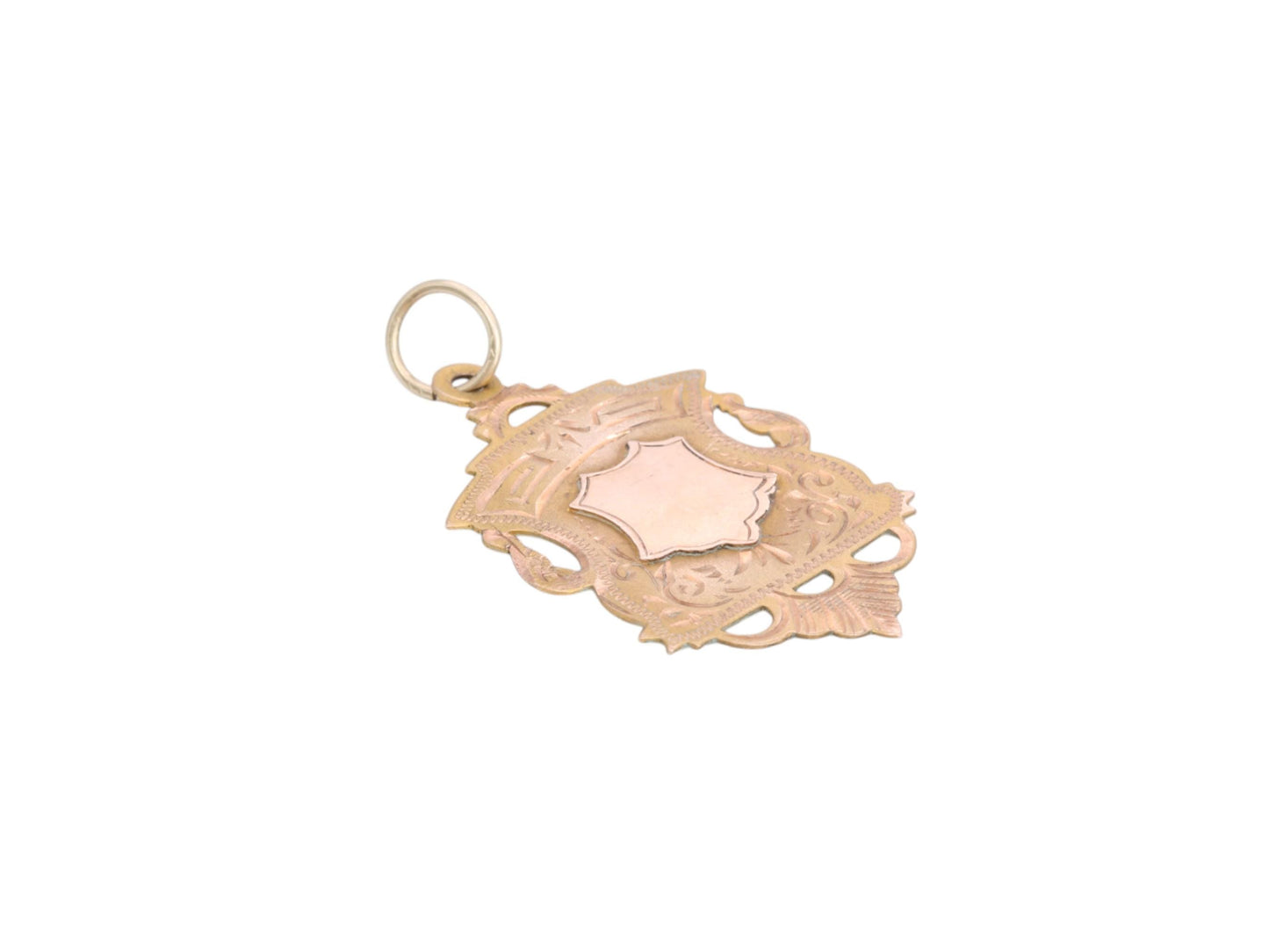 Antique 9ct Gold Shield Pendant Fob