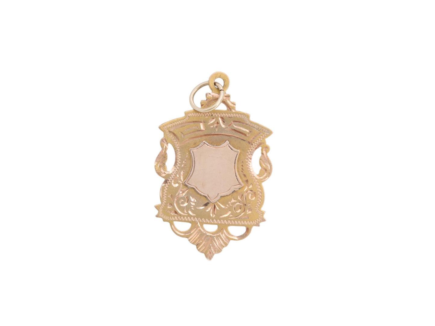 Antique 9ct Gold Shield Pendant Fob