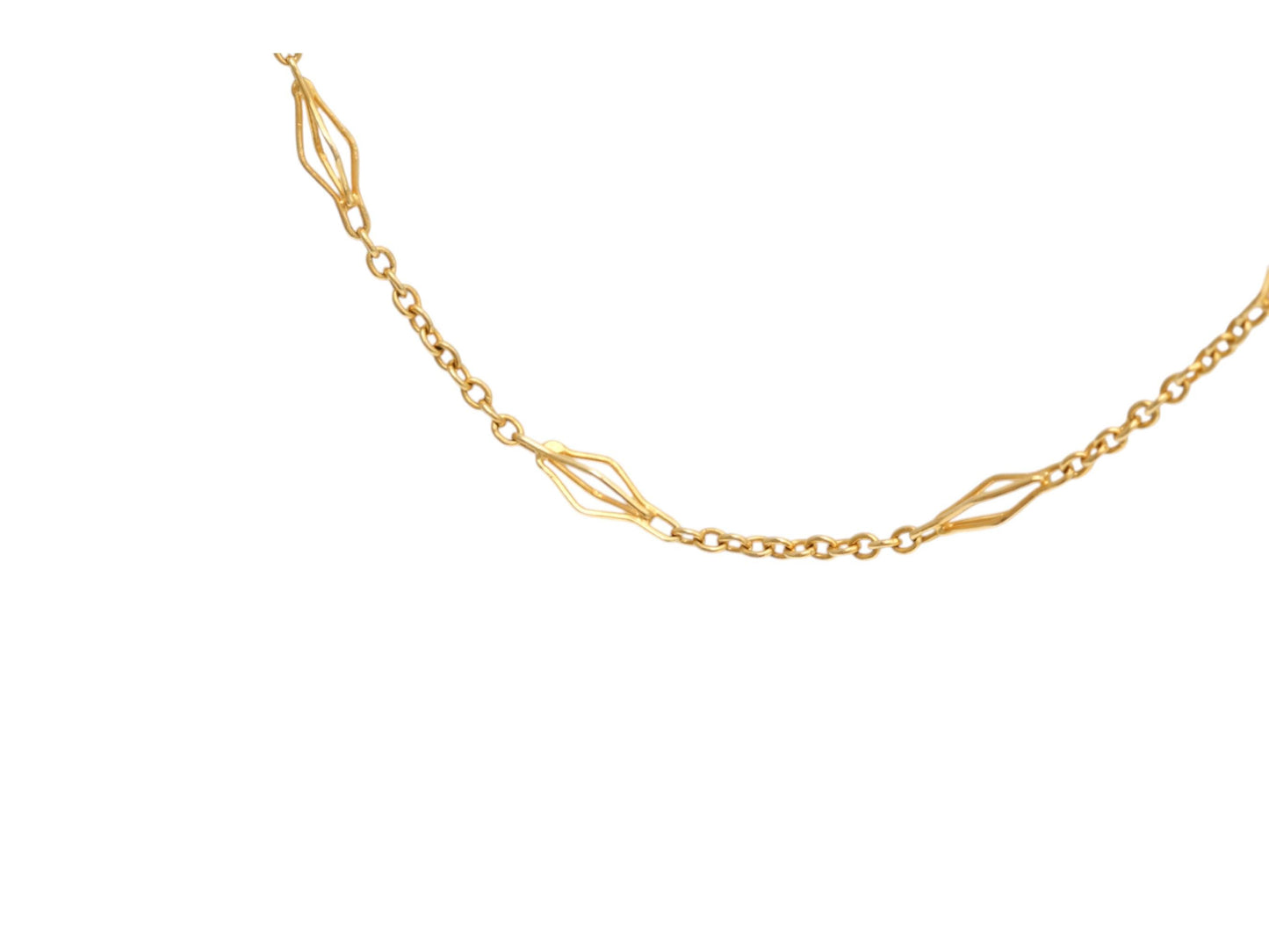 Antique 15ct Gold Fancy Link Necklace, 17.5"