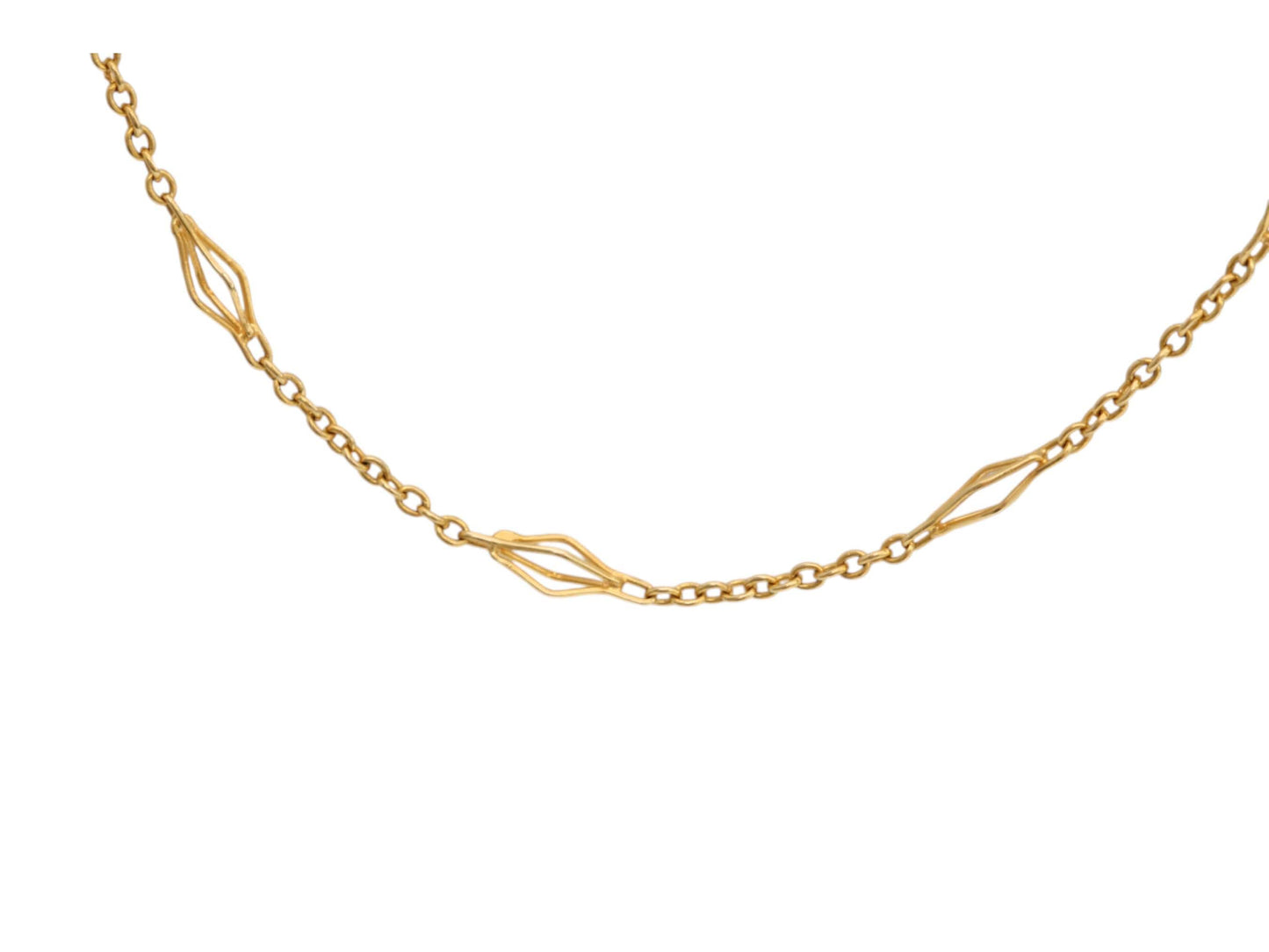 Antique 15ct Gold Fancy Link Necklace, 17.5"