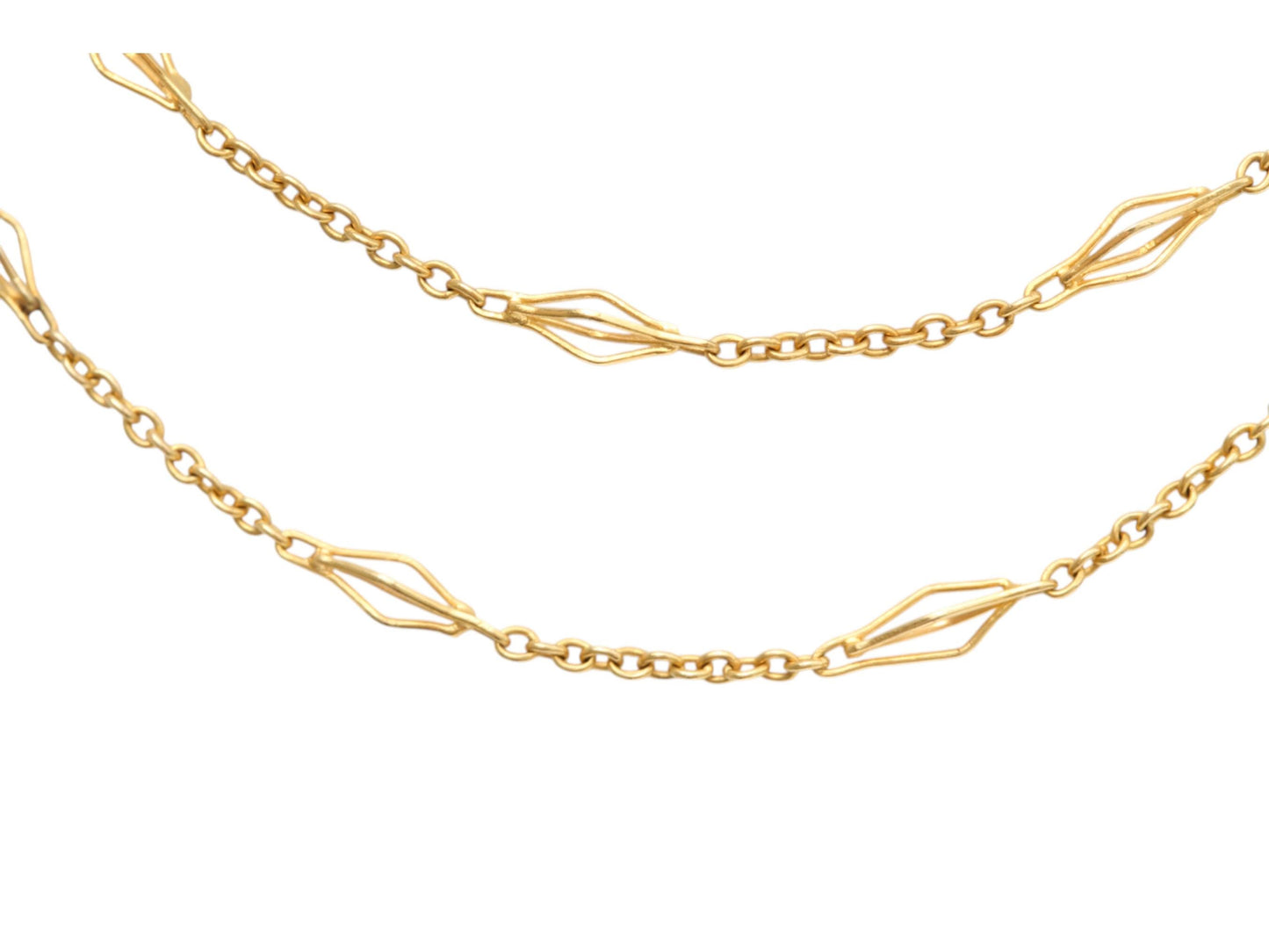 Antique 15ct Gold Fancy Link Necklace, 17.5"
