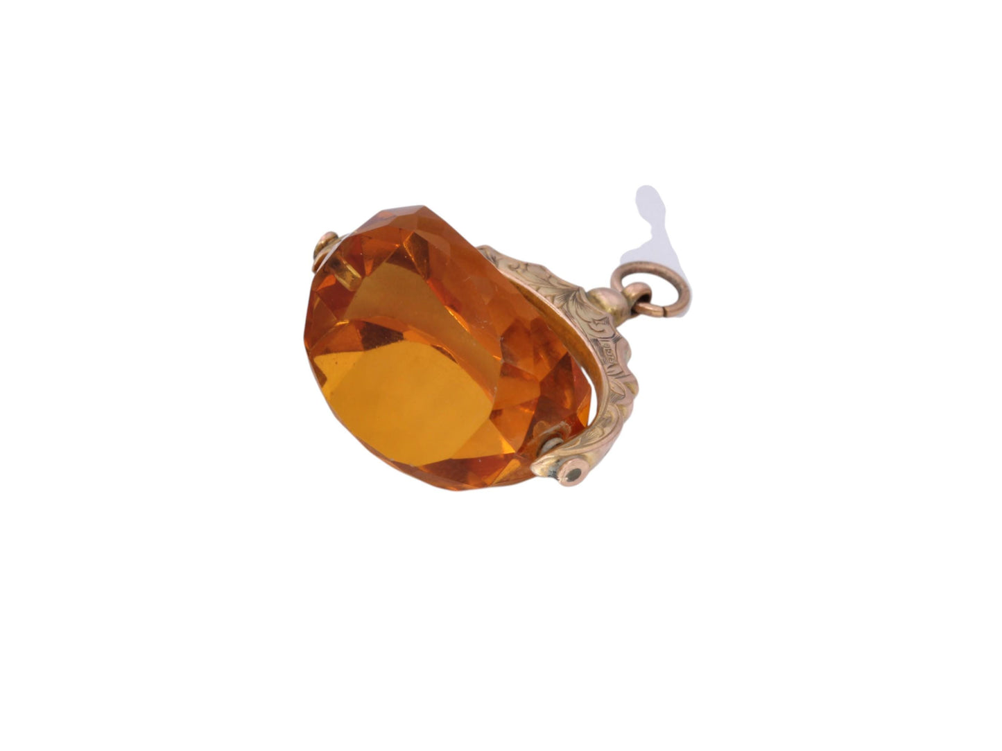 Antique 9ct Gold Citrine Spinner Pendant