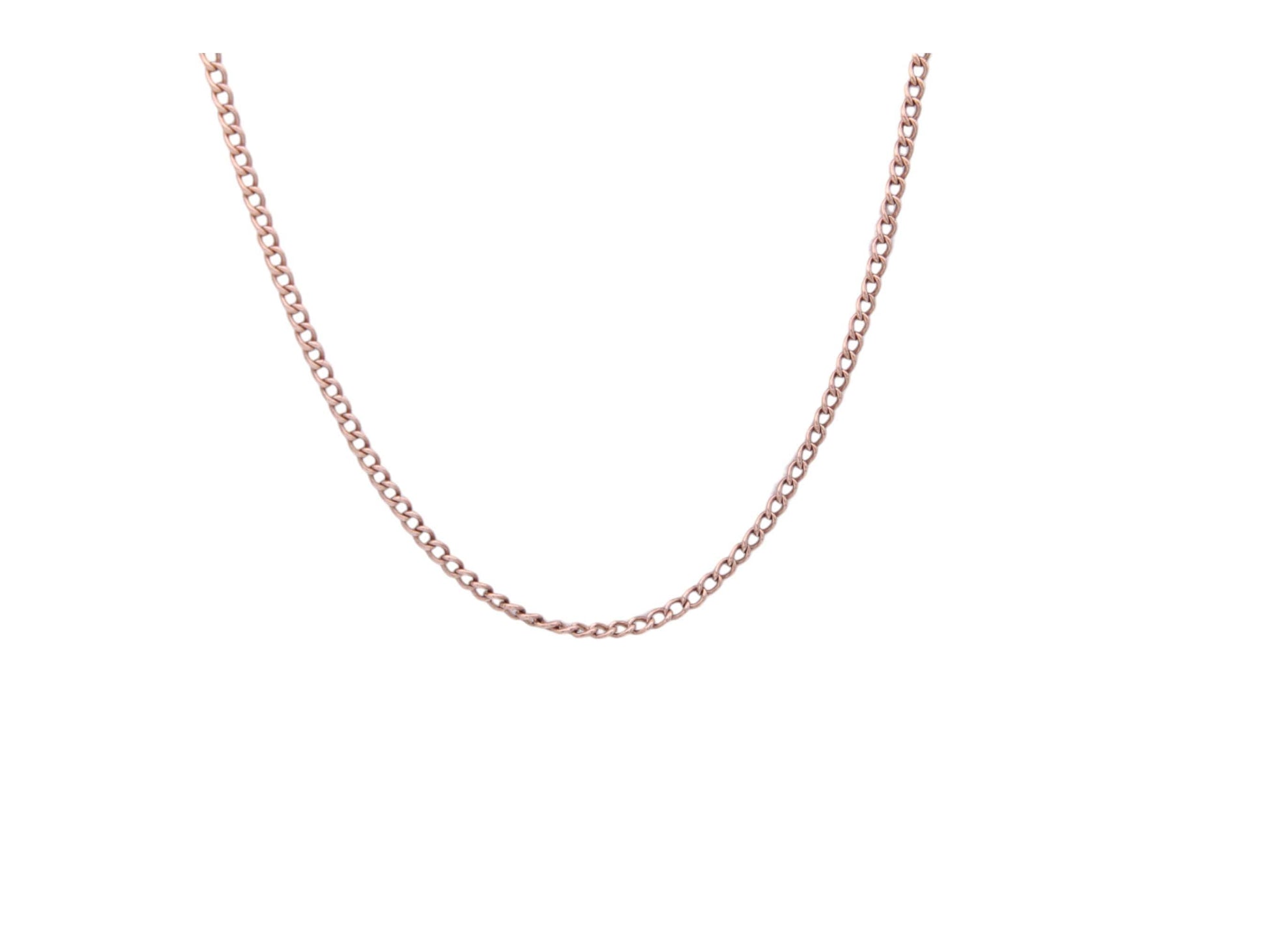 Antique-9ct-Gold-Curb-Link-Necklace,-17"