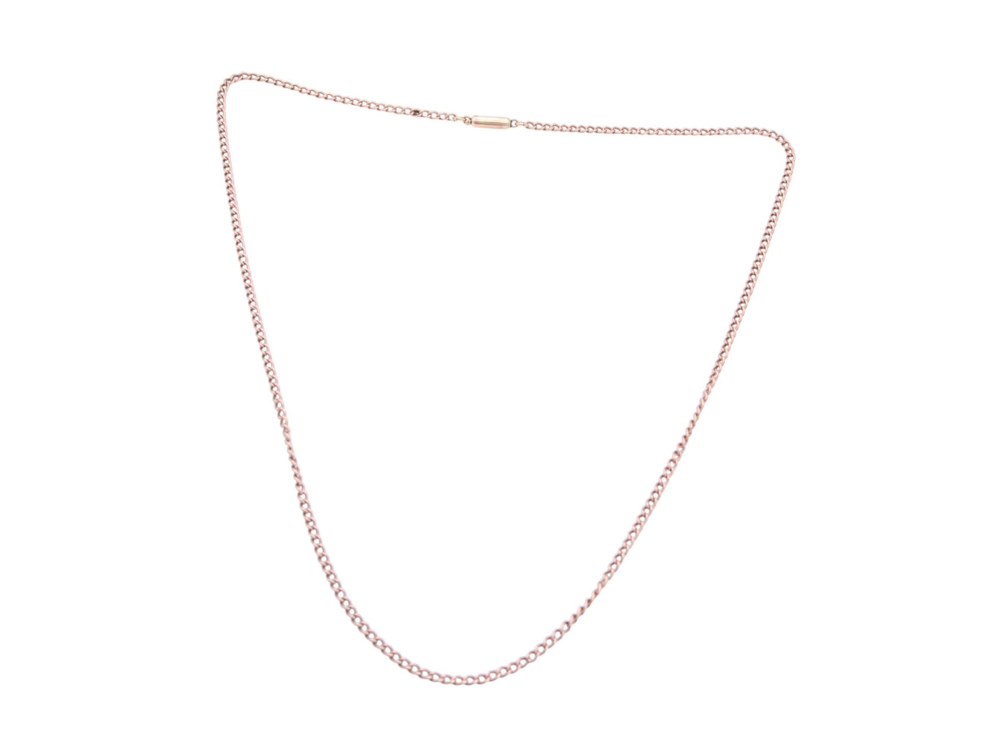 Antique 9ct Gold Curb Link Necklace, 17"