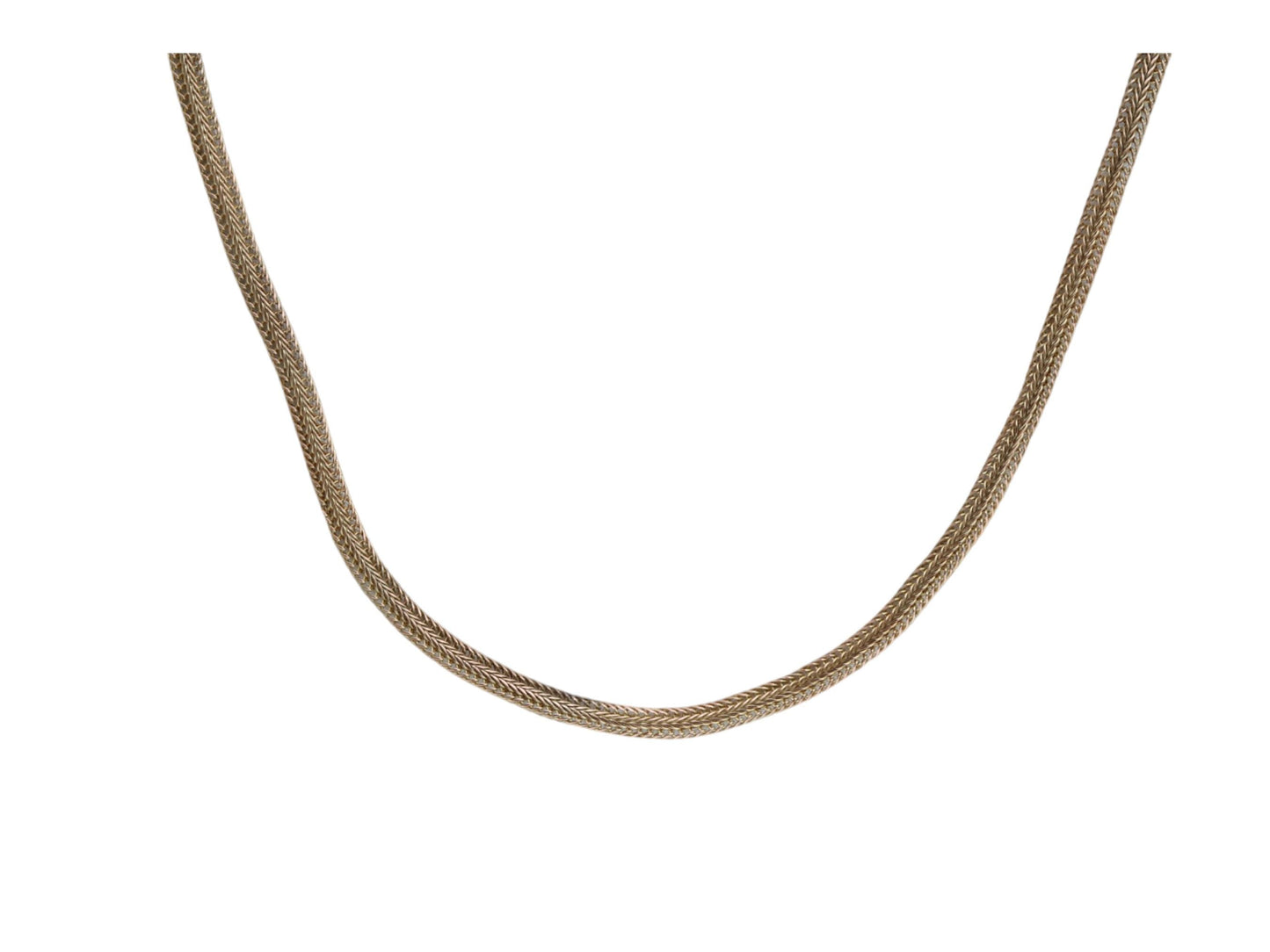Antique 9ct Yellow Gold Foxtail Link Necklace, 16.5"